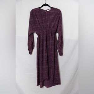 Prologue long sleeve dark purple print dress